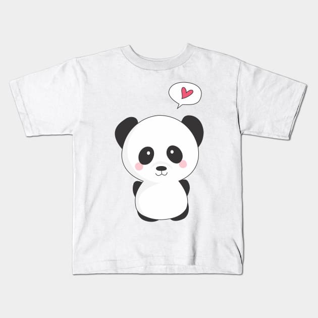 Panda Love Kids T-Shirt by culturageek